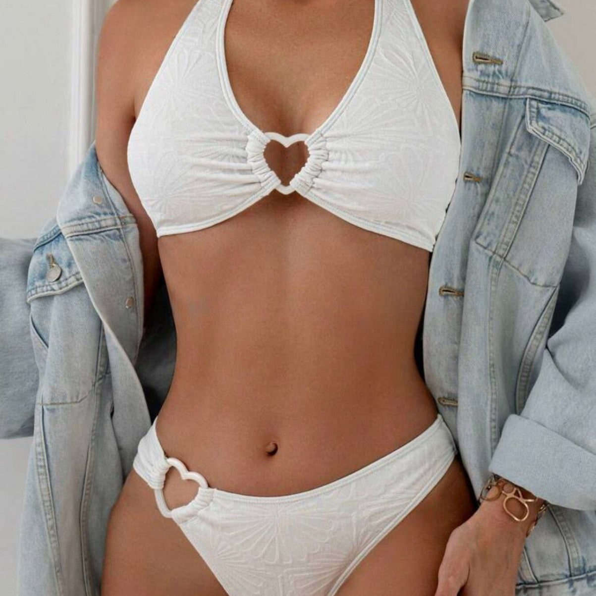 Ensemble bikini sexy dos nu à col halter pour femme