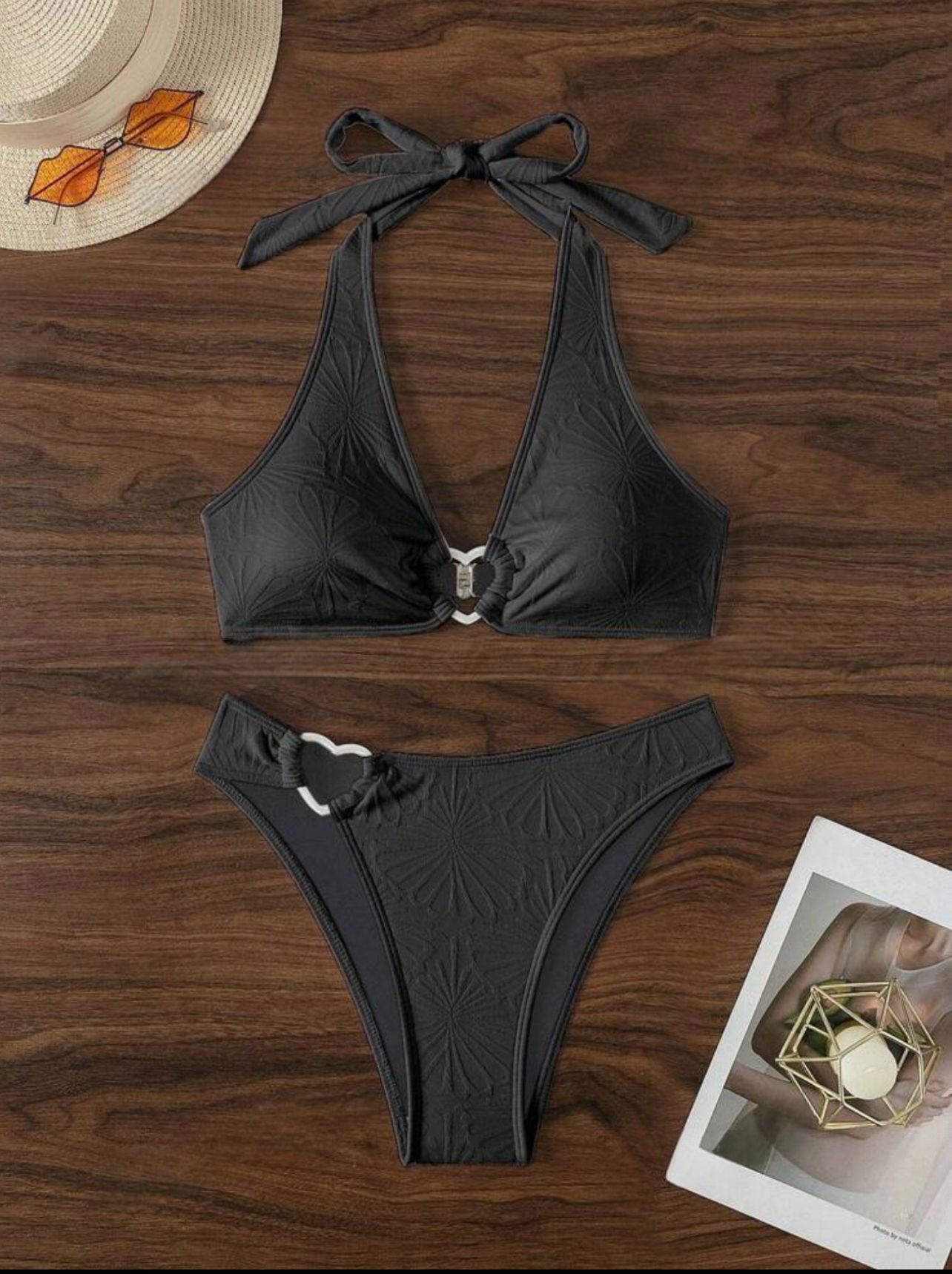 Ensemble bikini sexy dos nu à col halter pour femme