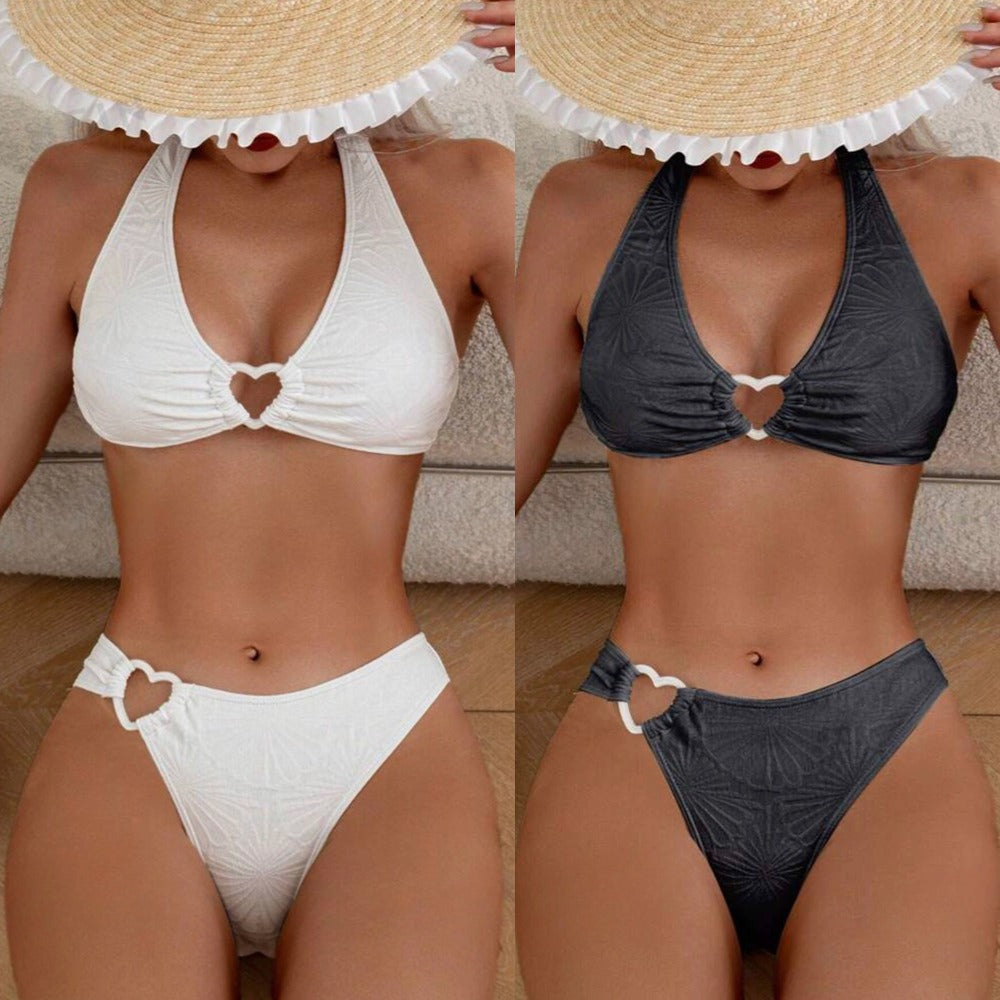 Ensemble bikini sexy dos nu à col halter pour femme