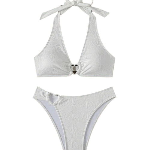 Ensemble bikini sexy dos nu à col halter pour femme